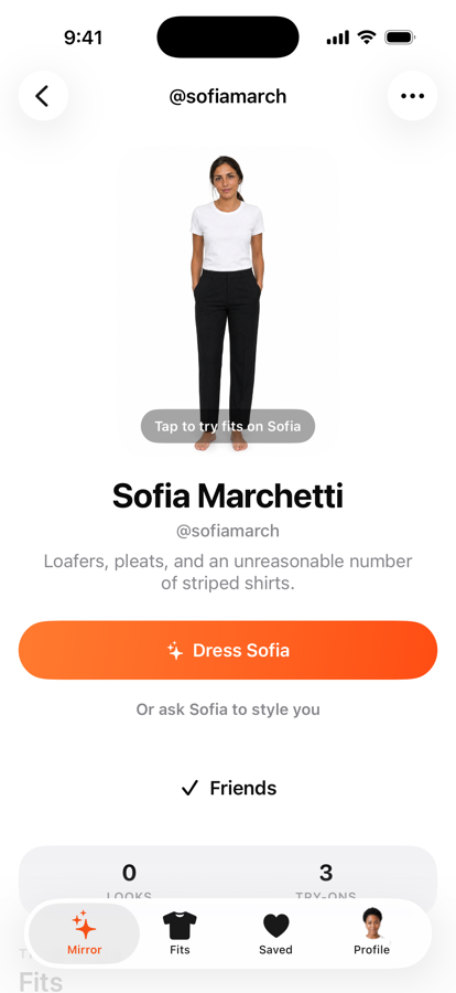 a friend's profile · dress sofia